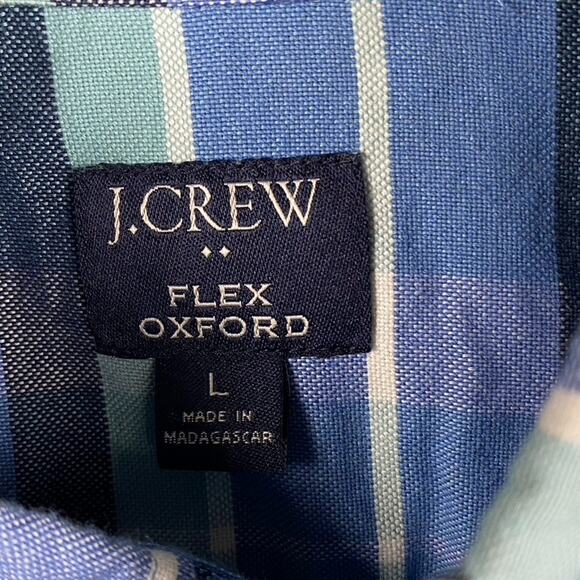 J Crew Flex Oxford Button Down Shirt Men's Large Plaid Causal Preppy Formal - Picture 5 of 13